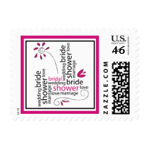 Fuchsia Bridal Shower Stamps