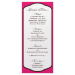 Fuchsia Brown &amp; White Wedding Reception Menus Rack Card Template