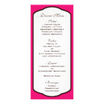 Fuchsia Brown & White Wedding Reception Menus Rack Card Template