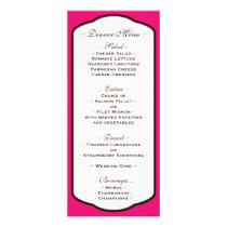 Fuchsia Brown & White Wedding Reception Menus Rack Card Template