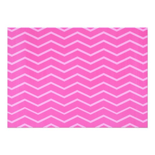 Fuchsia Chevron Bridal Shower Invitations