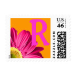 Fuchsia Daisy Flower Monogram Stamps