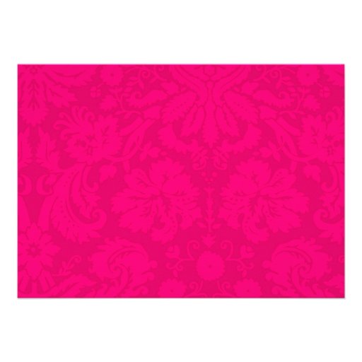 Fuchsia Damask Wedding Invitations