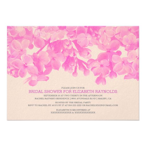 Fuchsia Floral Bridal Shower Invitations