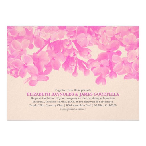 Fuchsia Floral Wedding Invitations