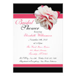 "Fuchsia Flower" Pink & Black Bridal Shower Custom Invites