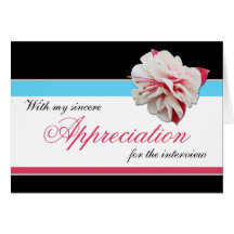 Fuchsia Flower Pink Blue Interview Thank You Greeting Cards