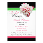 "Fuchsia Flower" Pink Green & Black Bridal Shower Invitation