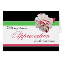 Fuchsia Flower Pink Green Interview Thank You Card