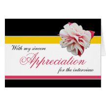 Fuchsia Flower Pink Yellow Interview Thank You Greeting Card
