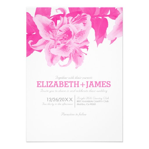 Fuchsia Flower Wedding Invitations