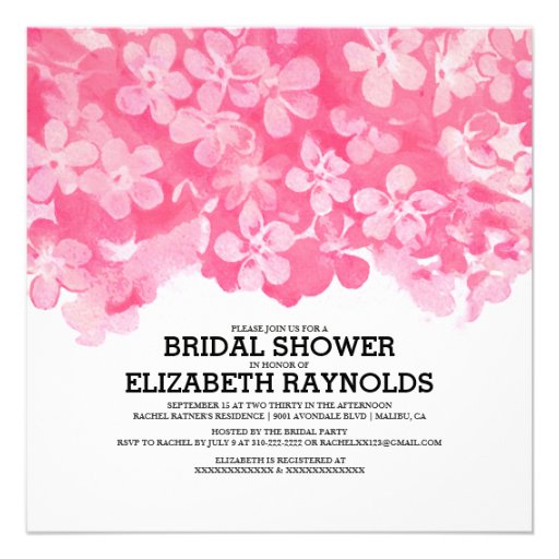 Fuchsia Flowers Bridal Shower Invitations