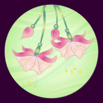 FUCHSIA FLOWERS by SHARON SHARPE stickers