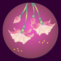 FUCHSIA FLOWERS by SHARON SHARPE stickers