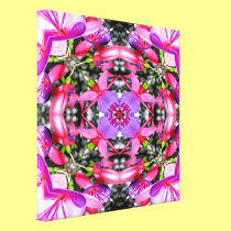 Fuchsia flowers "warp" wrapped canvas print canvas prints