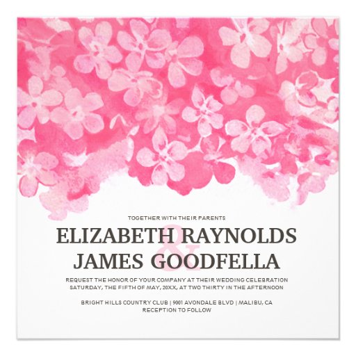 Fuchsia Flowers Wedding Invitations
