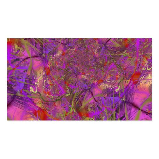 Fuchsia Fractal Art Business Card Templates (back side)