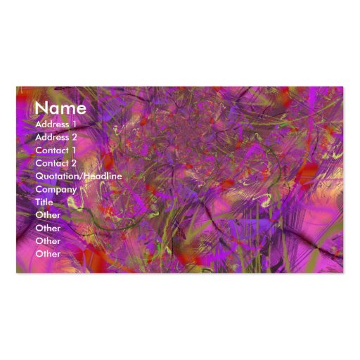 Fuchsia Fractal Art Business Card Templates (front side)