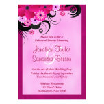 Fuchsia Hibiscus Wedding Rehearsal Dinner Invites