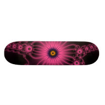 Fuchsia Lace Flowers Skateboard
