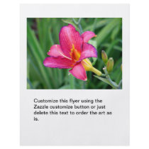 Fuchsia lily beautiful pink purple flower photo flyer