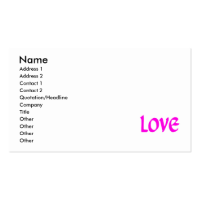 Fuchsia Love Business Card Template
