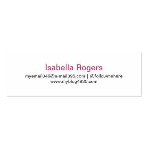 Fuchsia modern generic simple elegant personal business card template (front side)