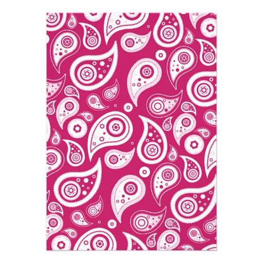 Fuchsia Paisley Wedding Invitations