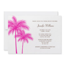 Fuchsia Palm Tree Bridal Shower Invitation