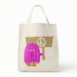 Fuchsia peace white bags
