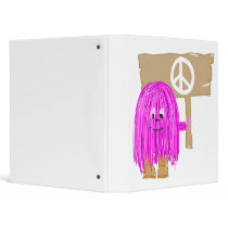 Fuchsia peace white 3 ring binders