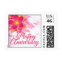 Fuchsia & Peach Flourish - Happy Anniversary stamps