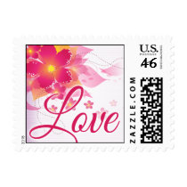 Fuchsia & Peach Flourish - Love stamps