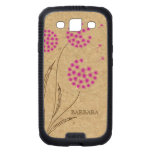 Fuchsia pink dandelion cork vintage style custom skinit case