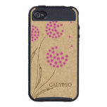 Fuchsia pink dandelion cork vintage style custom skinit case