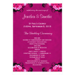 Fuchsia Pink Elegant Custom Wedding Programs Invite