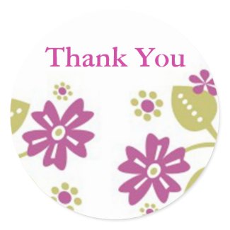 Fuchsia Pink Thank You Envelope Seals sticker