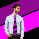 Fuchsia, Purple and Black Stripes Tie by strictlyties Fuchsia, Purple and Black Stripes Tie