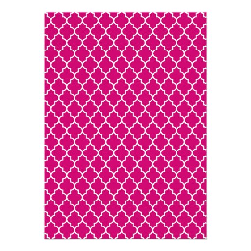 Fuchsia Quatrefoil Wedding Invitations