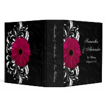 Fuchsia Scroll Gerbera Daisy w/Black and White Binders