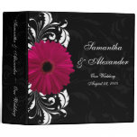 Fuchsia Scroll Gerbera Daisy w/Black and White binders