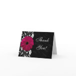 Fuchsia Scroll Gerbera Daisy w/Black and White cards