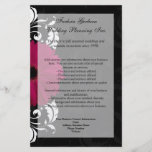 Fuchsia Scroll Gerbera Daisy w/Black and White Flyer Design