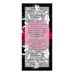 Fuchsia Scroll Gerbera Daisy w/Black and White rack cards