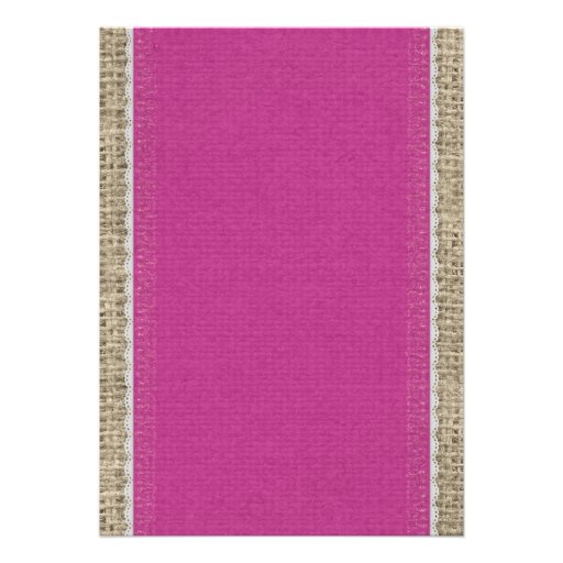 Fuchsia Vintage Lace Wedding Invitations