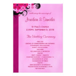 Fuchsia Wedding Program Ceremony and Wedding Party Personalized Invitation