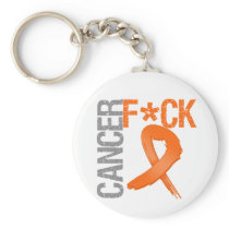 Fuck Cancer - Kidney Cancer (Orange Ribbon) Keychain