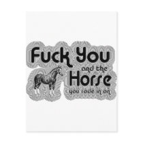 Fuck You and the Horse You Rode In  On postcards