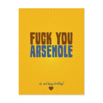 Fuck You Arsehole Post Cards