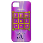 Fucsia rosado del MONOGRAMA del CUADRADO MÁGICO 33 iPhone 5 Funda